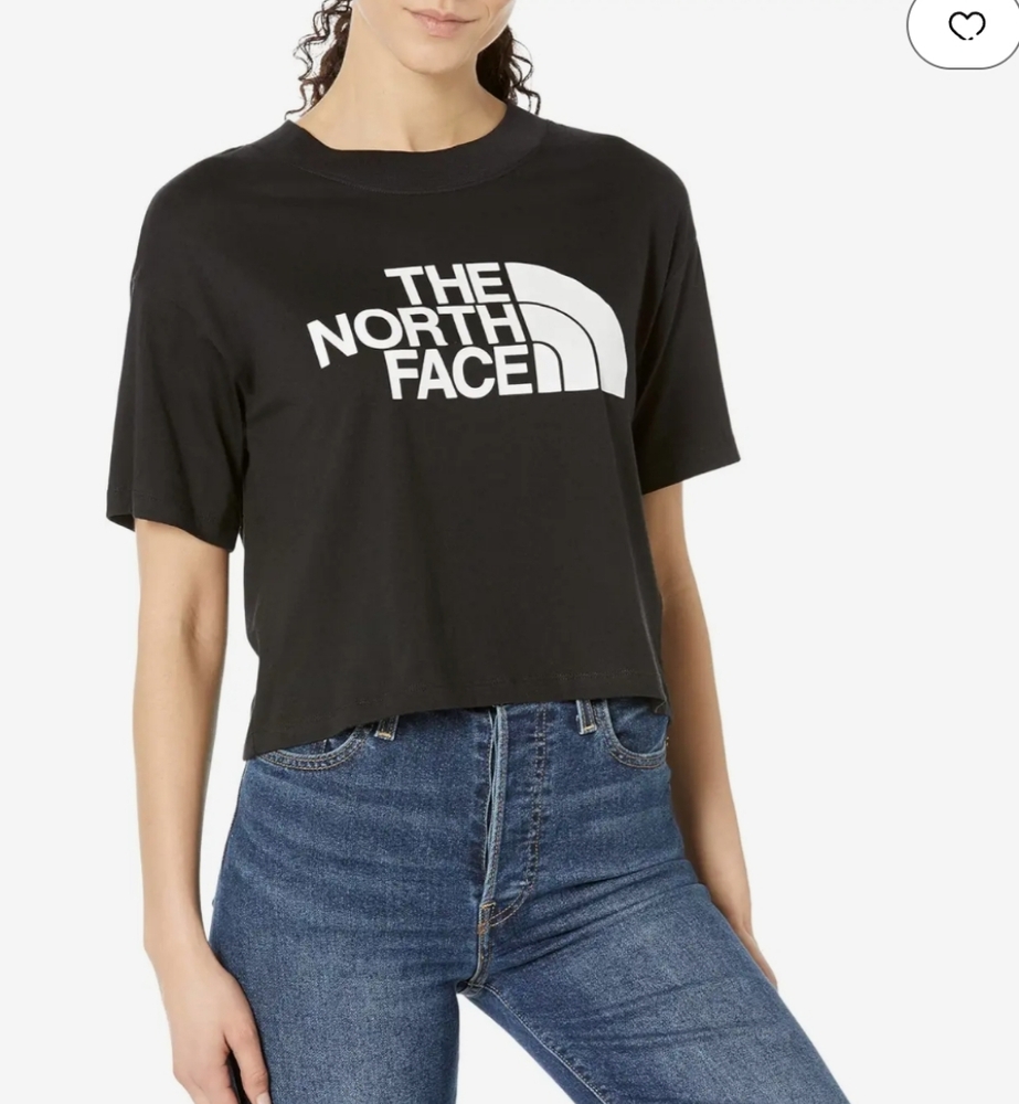 Nwt The North Face Womens Cropped  Tee Shirt Black